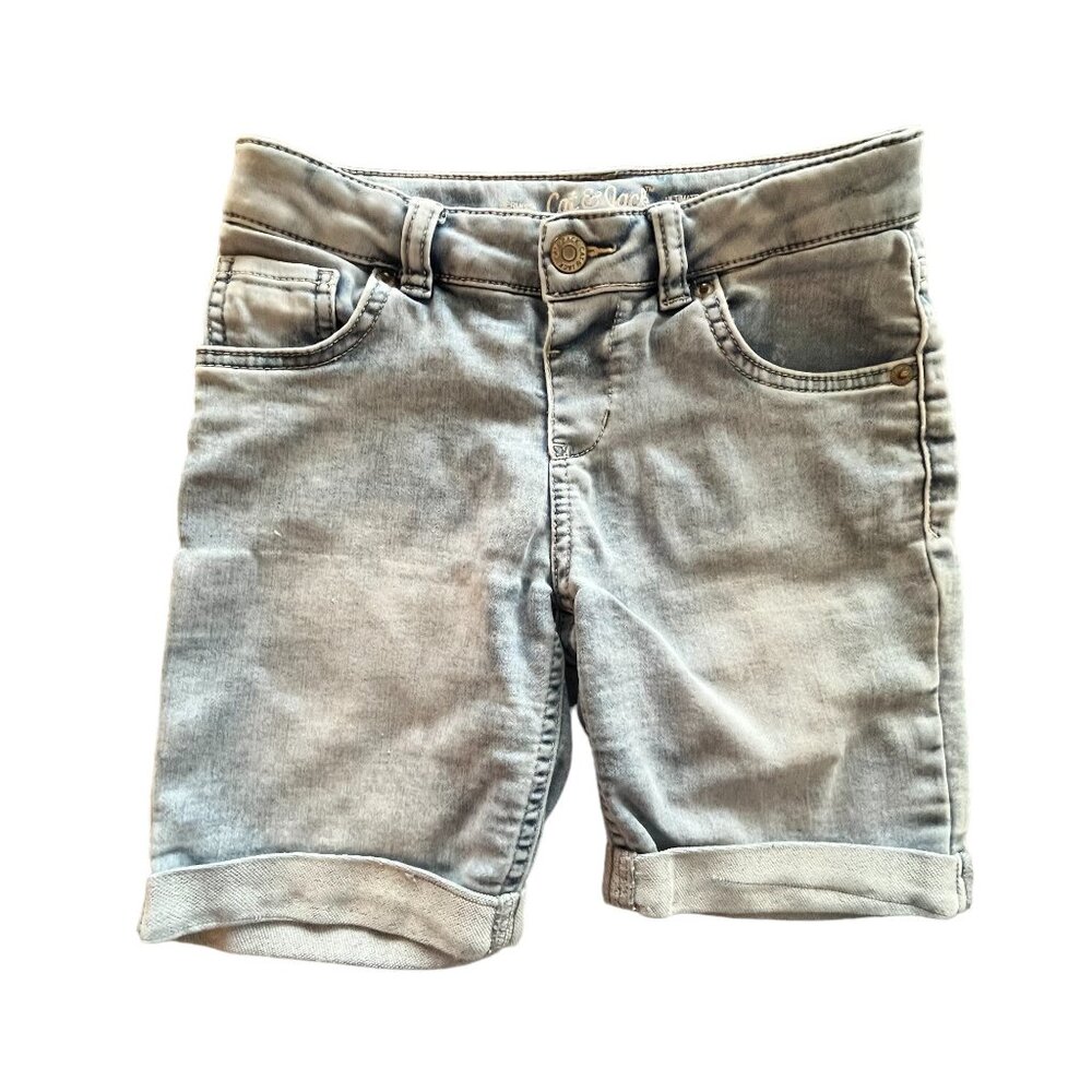 Cat & Jack Girls Jean Short Bermuda Ultimate Stretch Expandable (Sz 7/8M, W24)